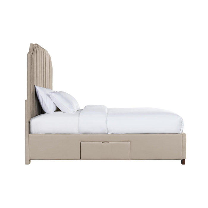 Harper Queen Upholstered Storage Bed - Pierce Furniture Gallery