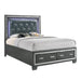 Titanium Queen Tufted Upholstered Storage Bed - Pierce Furniture Gallery