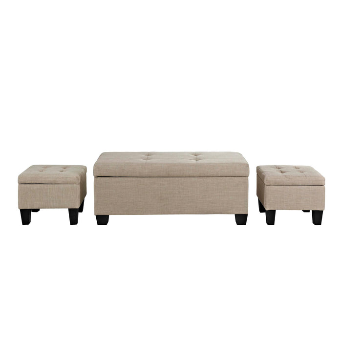 Ethan 3PK Storage Ottoman in Natural