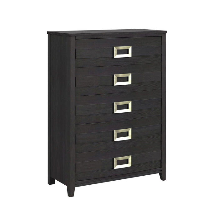 Tobias 5-Drawer Chest in Black