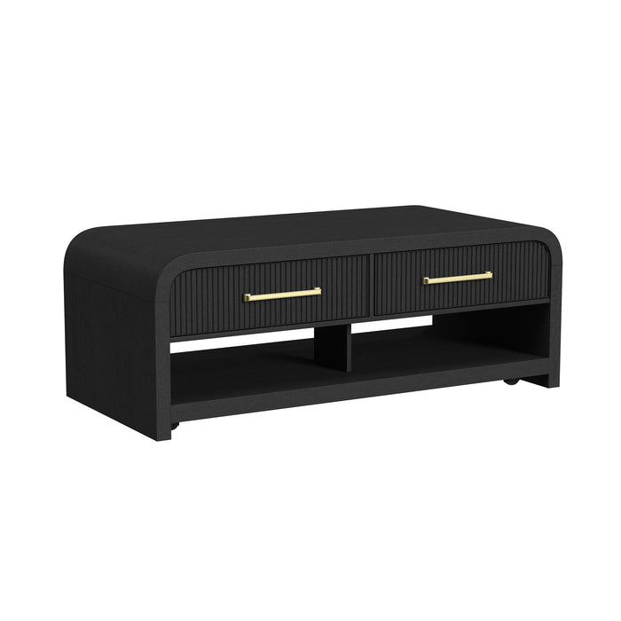 Ridgemont 2PC Occasional Table Set in Black with Grain-Coffee Table & End Table - Pierce Furniture Gallery