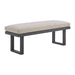 Playa Dining Bench - Dark Grey and Olefin Beige - Pierce Furniture Gallery