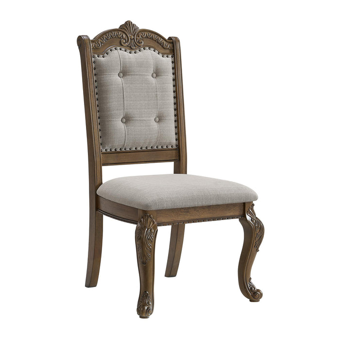 Madison Park Dining Side Chair with Beige Fabric in Walnut (2 Per Carton) - Pierce Furniture Gallery