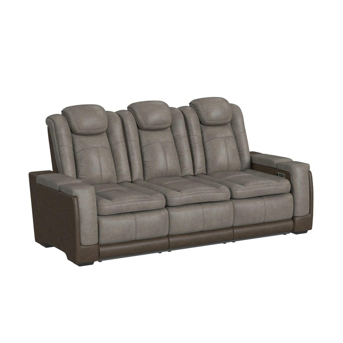 Lantana 3PC Living Room Set in Rocky Grey/Brown-Sofa, Loveseat & Recliner - Pierce Furniture Gallery