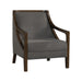 Hopkins Chair w/Brown Arm Columbia Charcoal (ISTA 3) - Pierce Furniture Gallery
