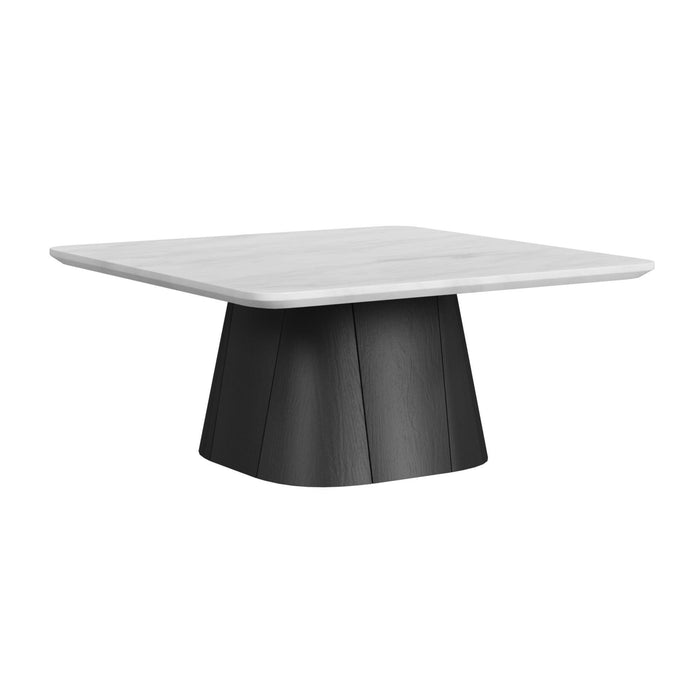Edison 2PC Occasional Table Set in White and Black-Coffee Table & End Table