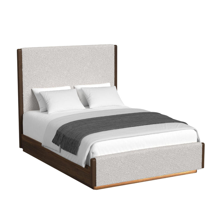 Brisbane UPH Bedroom Set with Boucle Beige and LED