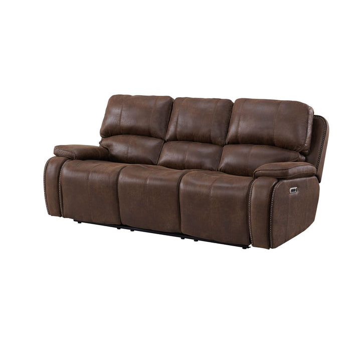 Atlantis 2PC Living Room Set in Heritage Brown-Sofa & Loveseat