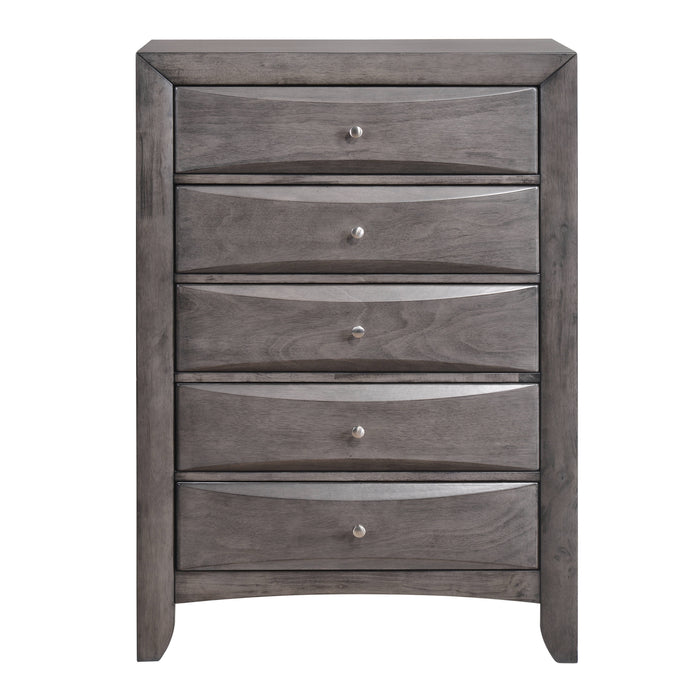 Emily Chest Grey 5Drawer (Sturdy)
