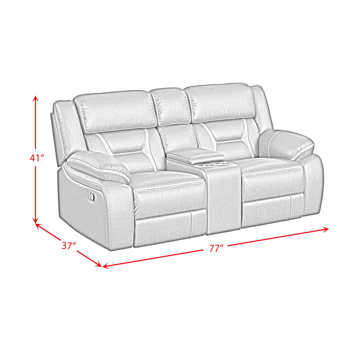 Engage Motion Loveseat with Console in Corral Grey