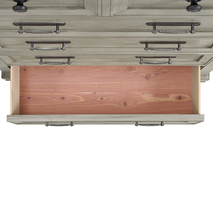 Farmington Panel Bedroom Set in Medium Brown and Washed Stone