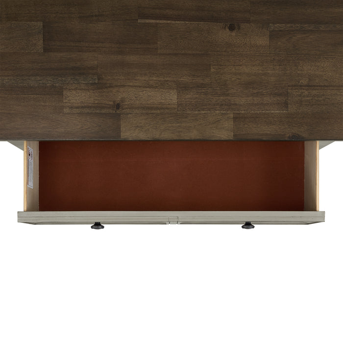 Farmington Panel Bedroom Set in Medium Brown and Washed Stone