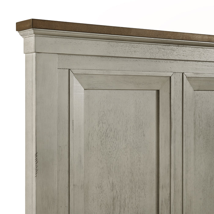 Farmington Panel Bedroom Set in Medium Brown and Washed Stone