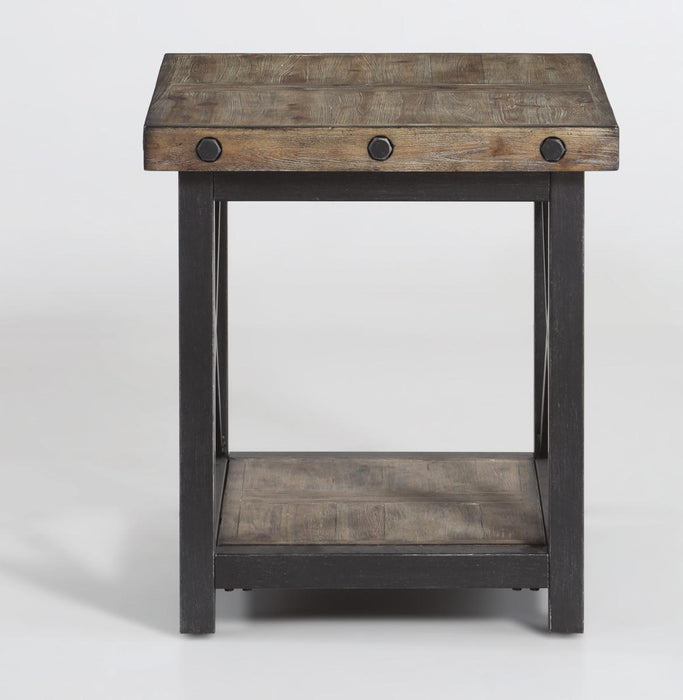 Flexsteel Carpenter End Table in Rustic Gray