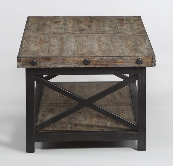 Flexsteel Carpenter Rectangular Coffee Table in Rustic Gray