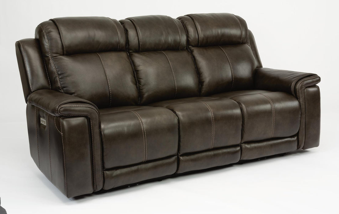 Flexsteel Latitudes Kingsley Leather Power Reclining Sofa w/Power Headrests