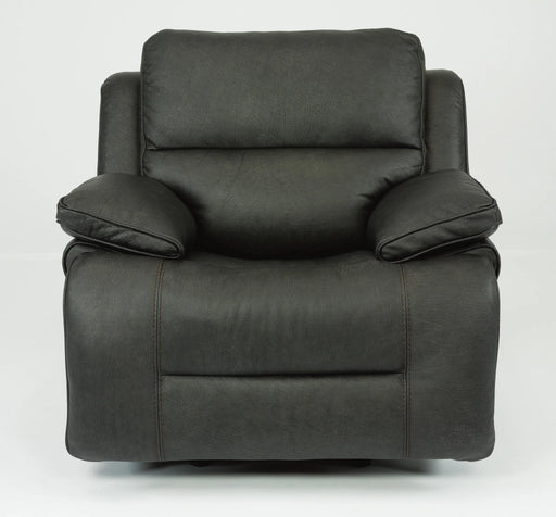 Flexsteel Latitudes Apollo Leather Power Gliding Recliner with Power Headrest in Black image