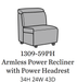 Flexsteel Latitudes Astra Leather Armless Power Recliner w/Power Headrest image