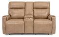 Flexsteel Latitudes Holton Leather Power Reclining Loveseat w/Console & Power Headrests image