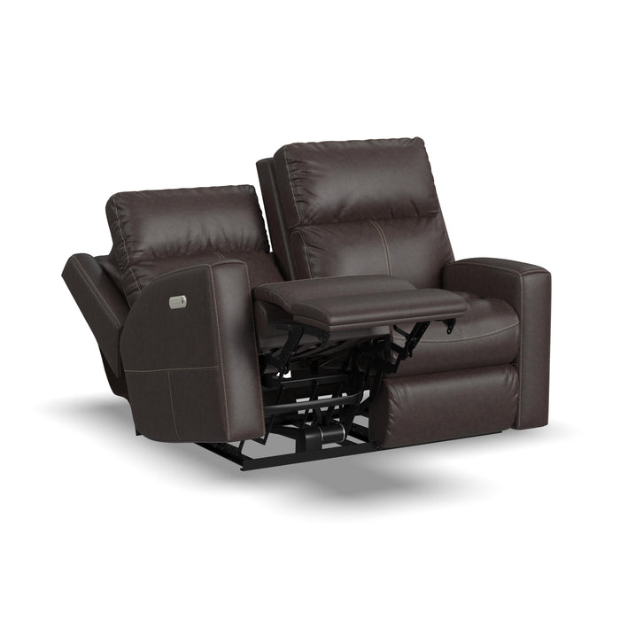 Score B3805-60L Power Reclining Loveseat with Power Headrests & Lumbar