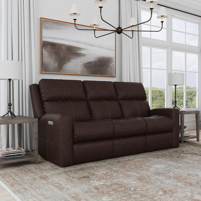 Score B3805-62L Power Reclining Sofa with Power Headrests & Lumbar