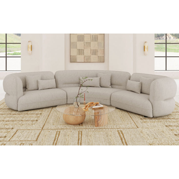 Four Seasons RHF Loveseat in Woolen Camel with 2 Pillows - Pierce Furniture Gallery