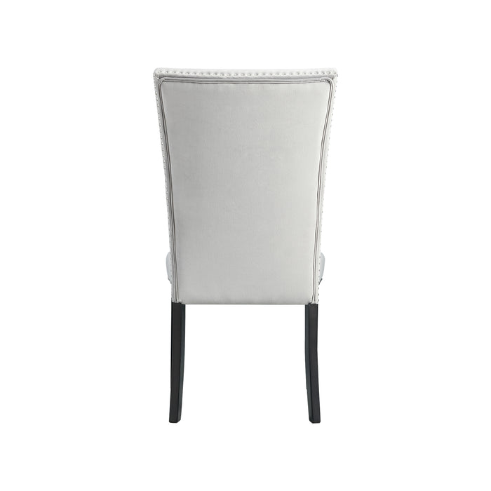 Francesca Rectangular Dining Grey Velvet Side Chair W/ Nailhead Trim (2 Per Pack) - Pierce Furniture Gallery