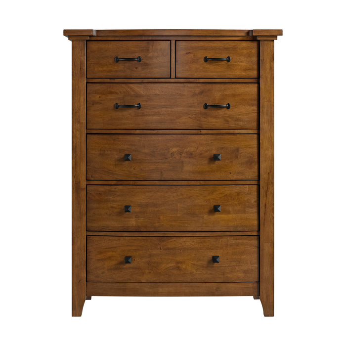 Gage 6-Drawer Chest in Chestnut - Pierce Furniture Gallery
