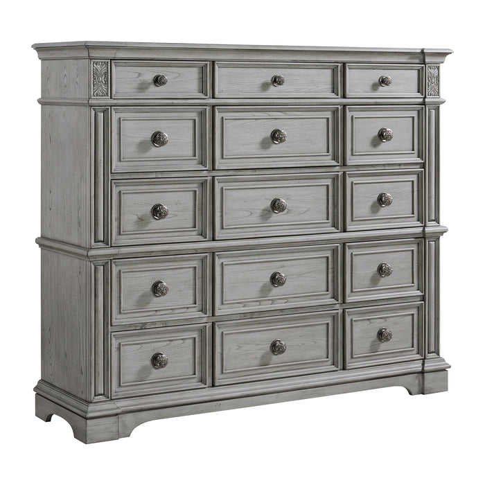 Glenmore 15-Drawer Mansion Chest in Aged Grey