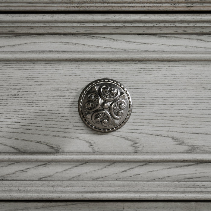 Glenmore 3-Drawer Nightstand with USB in Aged Grey