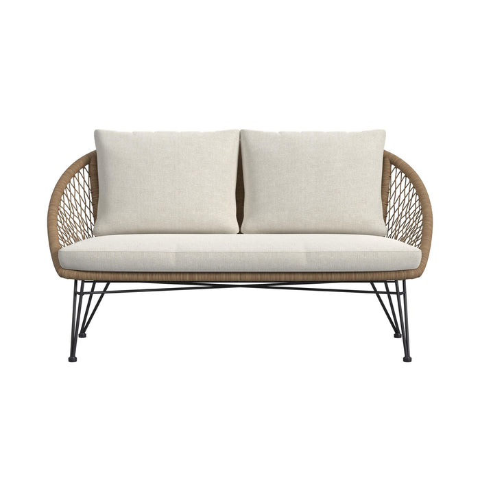 Grace Outdoor Seating 4PC Set - Black, Natural and Olefin Beige