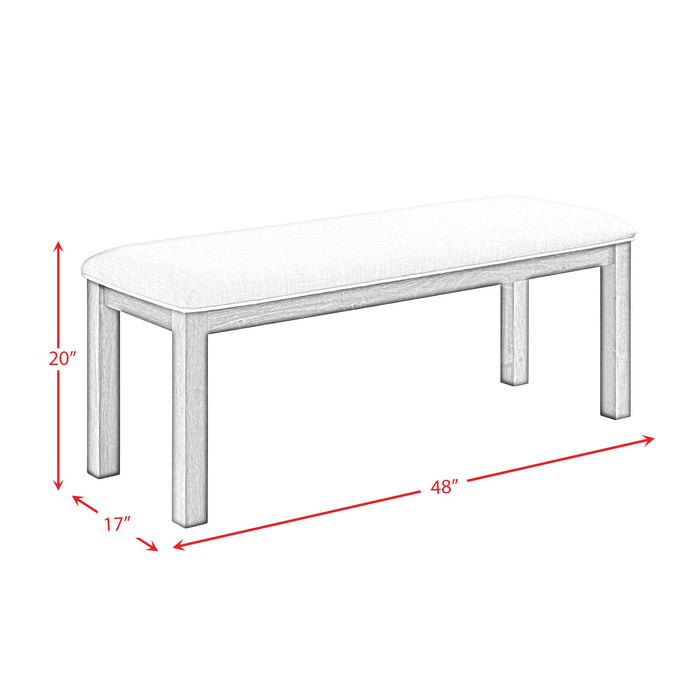 Grady 6PC Dining Set (72" Table + 4 Chairs + Bench) in Brown