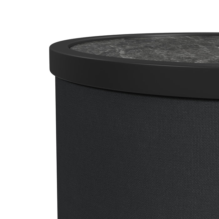 Halo Round Smart End Table in Black