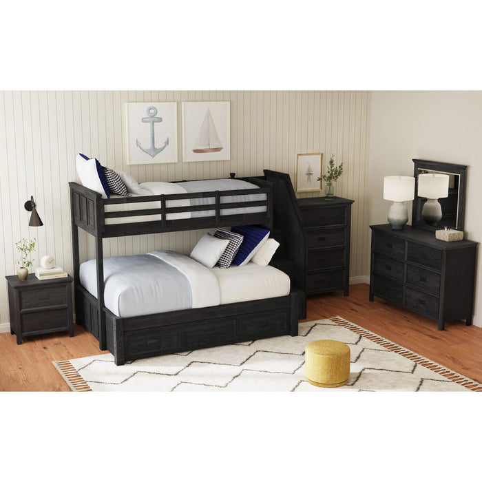Hampton Kids Over Bunk with Staircase and Trundle Bedroom Set