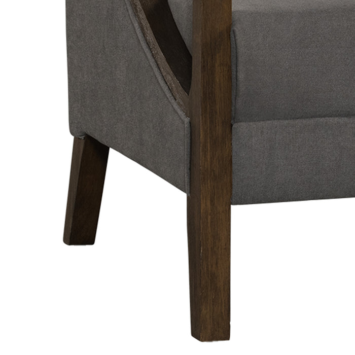 Hopkins Chair w/Brown Arm Columbia Charcoal (ISTA 3) - Pierce Furniture Gallery