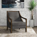 Hopkins Chair w/Brown Arm Columbia Charcoal (ISTA 3) - Pierce Furniture Gallery