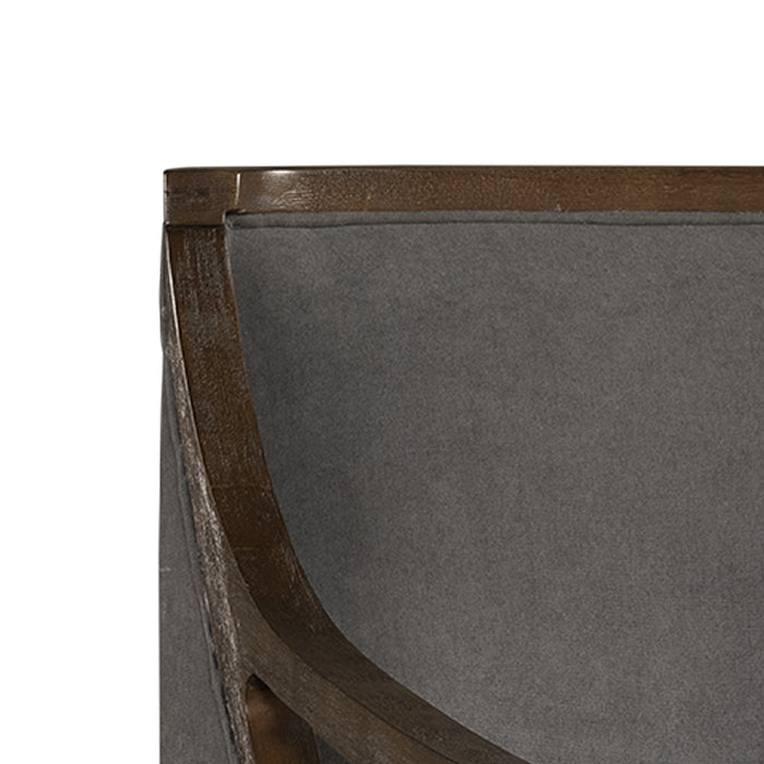 Hopkins Chair w/Brown Arm Columbia Charcoal (ISTA 3) - Pierce Furniture Gallery