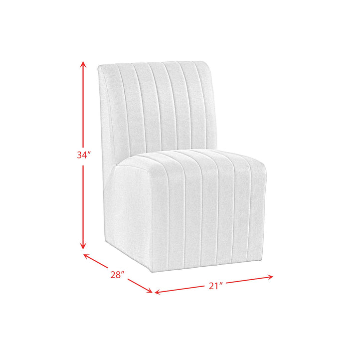 Jemma Upholstered Side Chair in Beige Linen (2 Per Carton) - Pierce Furniture Gallery