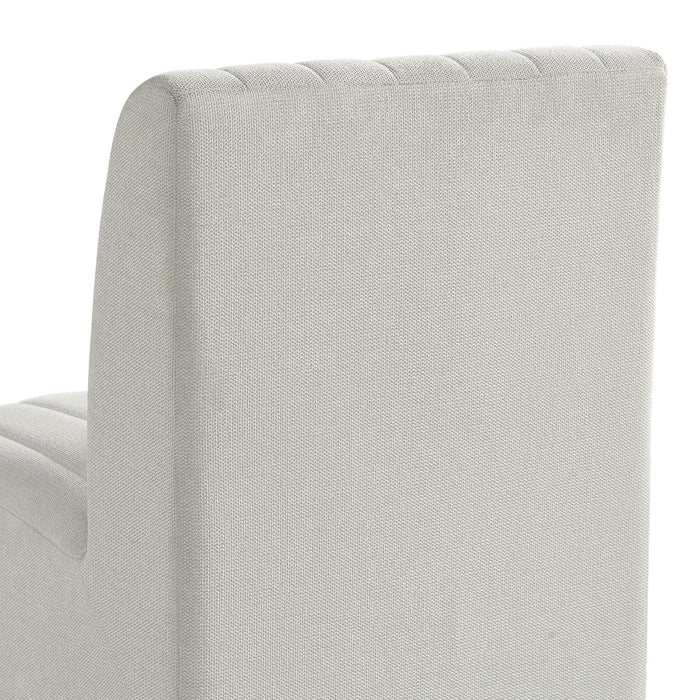 Jemma Upholstered Side Chair in Beige Linen (2 Per Carton) - Pierce Furniture Gallery