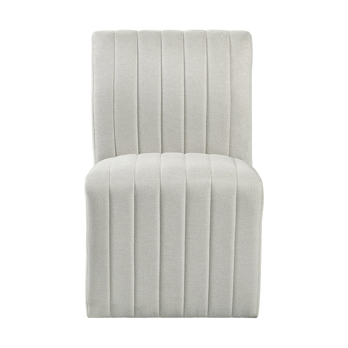 Jemma Upholstered Side Chair in Beige Linen (2 Per Carton) - Pierce Furniture Gallery