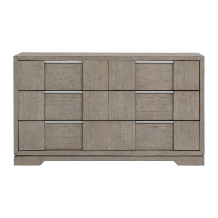 Kelis 6-Drawer Dresser in Grey - Pierce Furniture Gallery