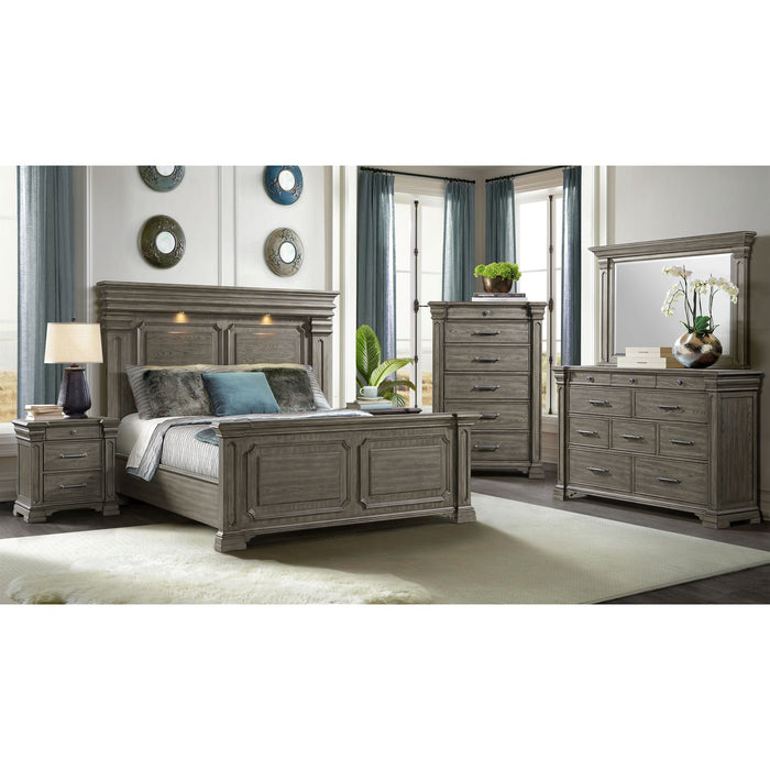 Kings Court 6-Drawer Chest in Grey - Pierce Furniture Gallery