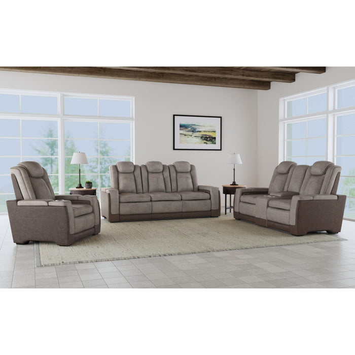Lantana 3PC Living Room Set in Rocky Grey/Brown-Sofa, Loveseat & Recliner - Pierce Furniture Gallery