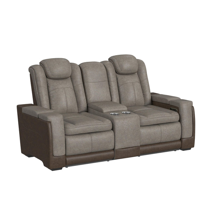 Lantana 3PC Living Room Set in Rocky Grey/Brown-Sofa, Loveseat & Recliner - Pierce Furniture Gallery