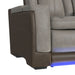Lantana Power Motion Loveseat with Power Headrest, Led, and Console in Rocky Grey/Brown - Pierce Furniture Gallery