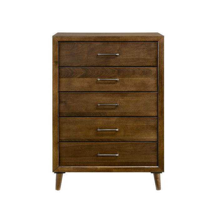 Malibu 5-Drawer Chest in Walnut