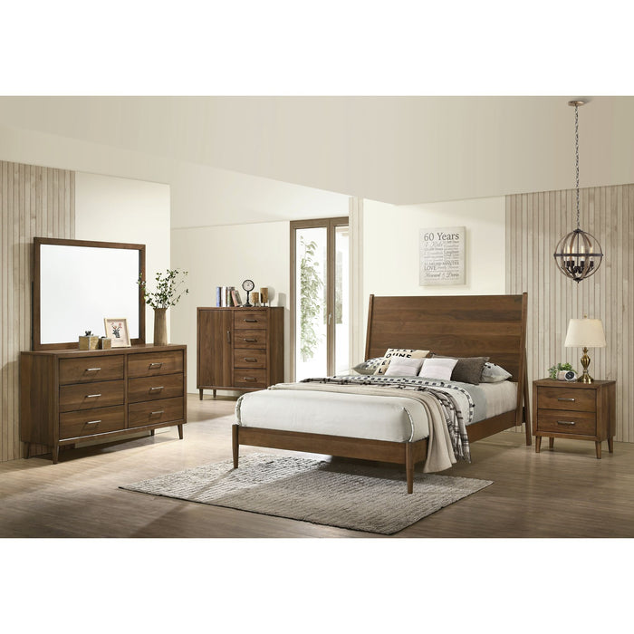Malibu 6-Drawer Dresser & Mirror in Walnut