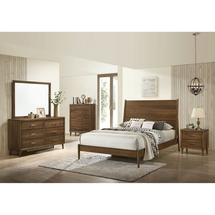 Malibu 6-Drawer Dresser & Mirror in Walnut