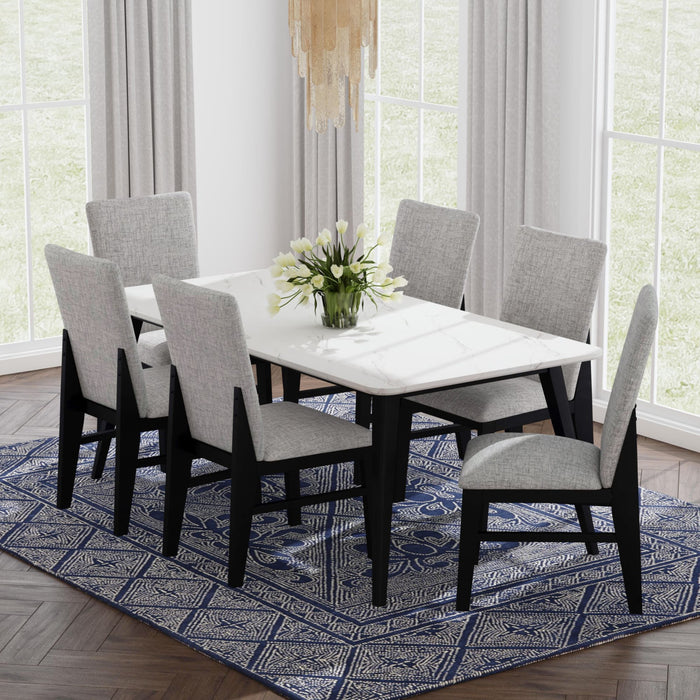 Marlene Standard Height Dining Set in Black-Table and Four Chairs
