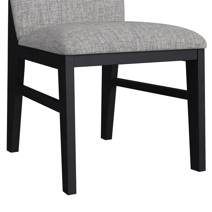Marlene Dining Side Chair with Grey Fabric in Black (2 Per Carton)
